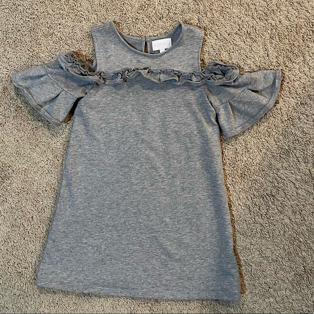 BCBGirls gray cold shoulder dress